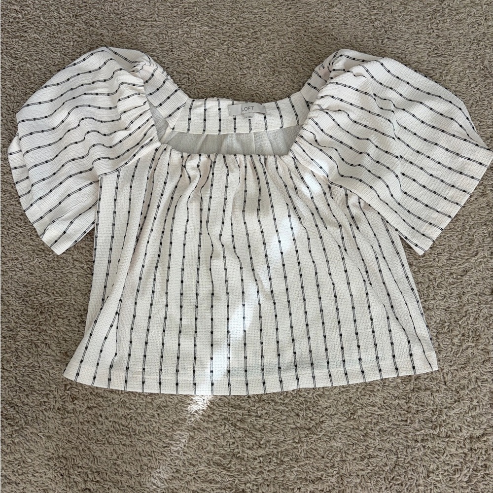 Striped Clip Dot top from Loft